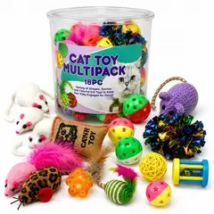 GENERICO - Juguete Para Gatos Multi Pack 18 Piezas Petsport