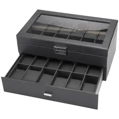 GENERICO - Estuche organizador 24 relojes en cuero sintetico