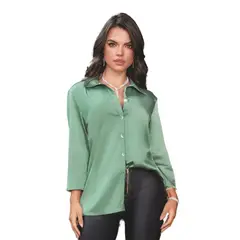 GENERICO - Camisa en satin verde