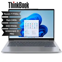 LENOVO - THINKBOOK INTEL RYZEN 7 7730U - Ram 24GB DDR5 - 512Gb SSD - WIN 11 PRO 14" - RJ45