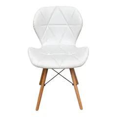 DISTRIONLINE - Silla De Diseño Mariposa En Cuero Sintetico Color Blanco