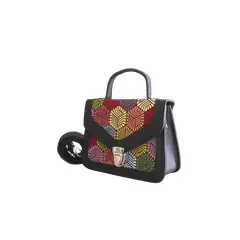 GENERICO - Bolso Dama Manos Libres Gobelino Estampado Mujer-Negro