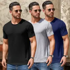 ELEMENTAL STORE - Camisetas para hombre cuello redondo x 3 unidades._.