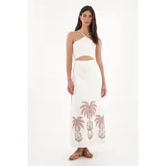 TENNIS - Vestido largo con abertura y estampado en falda para mujer