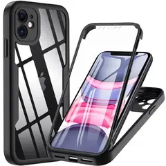 GENERICO - Estuche Protector Case Funda Full 360 Para Iphone 11 Negro