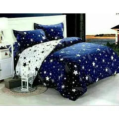 SIRENITAS - Edredón Cubrelecho Colcha Doble faz Cama Semidoble Blanco Estrellas