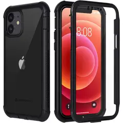 GENERICO - Estuche Protector Case Funda Full 360 Para Iphone 12 Negro