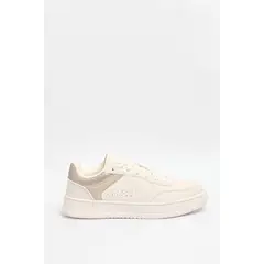 KOAJ - Tenis casuales cremas con perforaciones y suelas planas Mujer