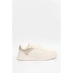 KOAJ - Tenis casuales cremas con perforaciones y suelas planas Mujer