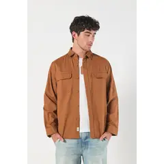 KOAJ - Sobrecamisa unicolor oversize con doble bolsillo con ta Hombre