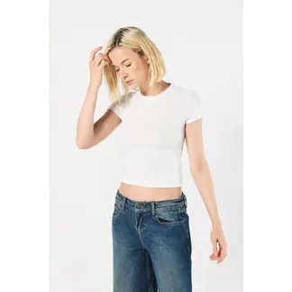 KOAJ - Camiseta manga corta estampada en rib, silueta ajustada Mujer