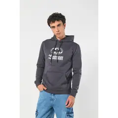 KOAJ - Buzo gris intenso con capota y diseño de Batman Hombre