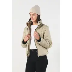 KOAJ - Chaqueta acolchada de cuello alto con textura geométricos MUJER