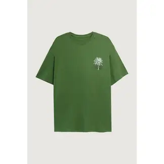 KOAJ - Camiseta verde oversize manga corta y diseños de natur Hombre