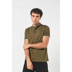 KOAJ - Camiseta Polo unicolor con cuello y puños tejidos. HOMBRE