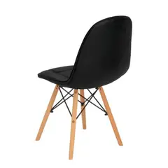 DISTRIONLINE - Silla De Diseño Eames Con Botones Color Negro