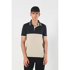 KOAJ - Camiseta Polo unicolor con cuello y puños tejidos. Hombre
