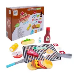 GENERICO - Set de Barbacoa de Madera Juguete infantil cocina 25 piezas