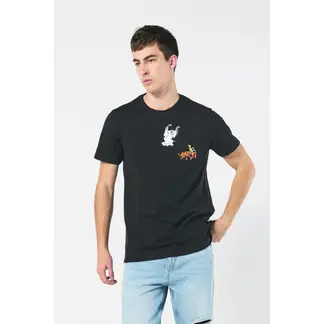KOAJ - Camiseta negra de Scooby-Doo con manga corta y bolsillo Hombre