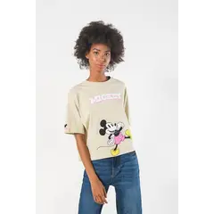 KOAJ - Camiseta femenina oversize con arte en frente de Mickey . MUJER