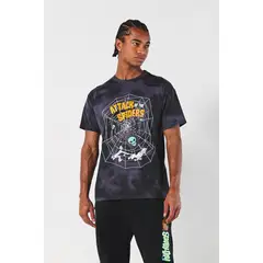 KOAJ - Camiseta gris tie dye de Scooby-Doo con cuello redondo Hombre
