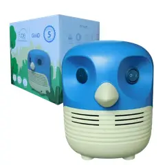 GMD - Compresor Nebulizador Nube 1000 - Figura De Búho Color Gris