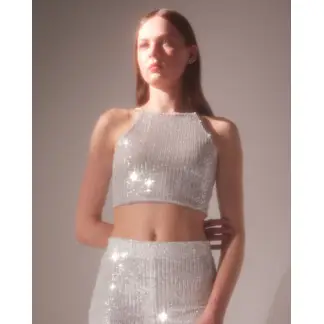 SEVEN SEVEN - Crop Top Para Mujer M/S Seven Color Plata #28095927