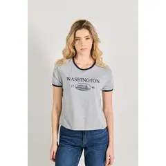 KOAJ - Camiseta manga corta para mujer en tono unicolor, elabo Mujer