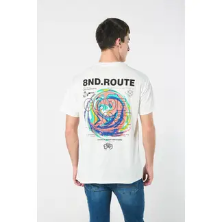 KOAJ - Camiseta manga corta unicolor con estampado en frente y Hombre