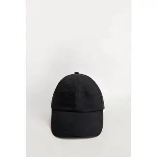 KOAJ - Cachucha negra beisbolera con texto bordado y visera curv MUJER