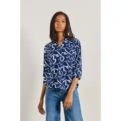 KOAJ - Blusa manga 3/4 unicolor para mujer, confeccionada en tel MUJER