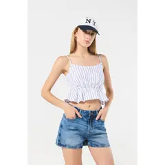 KOAJ - BLUSA UNICOLOR/POLIESTER CON TIRANTES,CORTE RECOGIDO EN Mujer