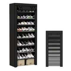 GENERICO - Organizador Zapatos En Tela Diseño Torre Zapatero 9 Niveles negro
