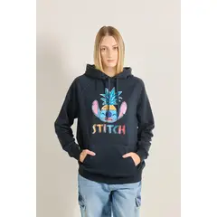 KOAJ - Buzo unicolor con diseÃ±o de Stitch, capota y manga ran MUJER