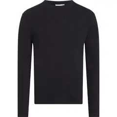 CALVIN KLEIN - Saco negro tejido slim de tejido canalé