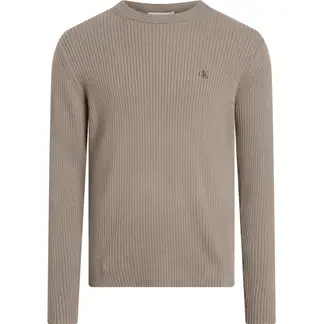CALVIN KLEIN - Saco chocolate tejido slim de tejido canalé