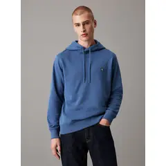 CALVIN KLEIN - Buzo Azul Con Capota De Algodón Con Insignia