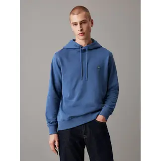 CALVIN KLEIN - Buzo Azul Con Capota De Algodón Con Insignia