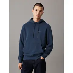 CALVIN KLEIN - Buzo Azul Con Capota Y Logo Tonal