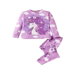 GENERICO - Conjunto De Sudadera Morado Con Unicornios.