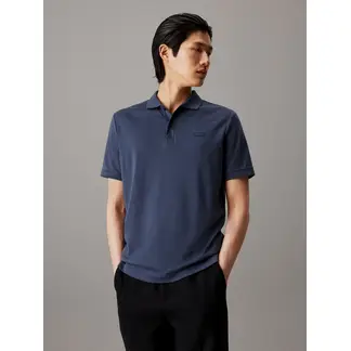 CALVIN KLEIN - Polo Azul Slim De Algodón Para Hombre