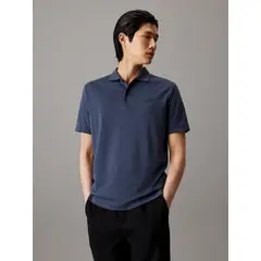 CALVIN KLEIN - Polo Azul Slim De Algodón Para Hombre