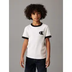 CALVIN KLEIN - Camiseta Niño Blanca Oversized Con Detalles En Contraste