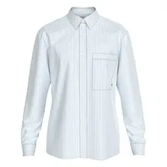 CALVIN KLEIN - Camisa De Rayas Celestes Oxford Para Hombre