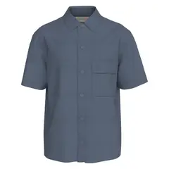 CALVIN KLEIN - Camisa Azul Manga Corta De Lino