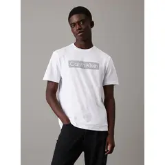 CALVIN KLEIN - Camiseta blanca con logo en caja