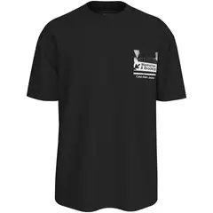 CALVIN KLEIN - Camiseta negra de algodón