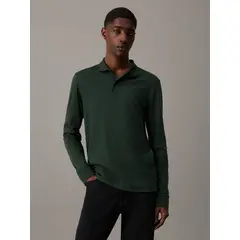 CALVIN KLEIN - Polo Verde Slim De Manga Larga Para Hombre