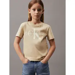 CALVIN KLEIN - Camiseta Niño Beige Unisex Con Logo