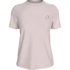 CALVIN KLEIN - Camiseta rosada con logo bordado